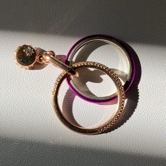 Pandora Lucky Bottle Cap ring set: 14k rose gold; 925 silver - Picture 7 of 16